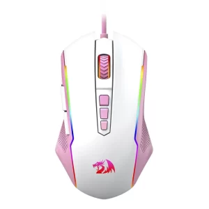 Mouse Gamer Redragon Ranger Branco com Rosa